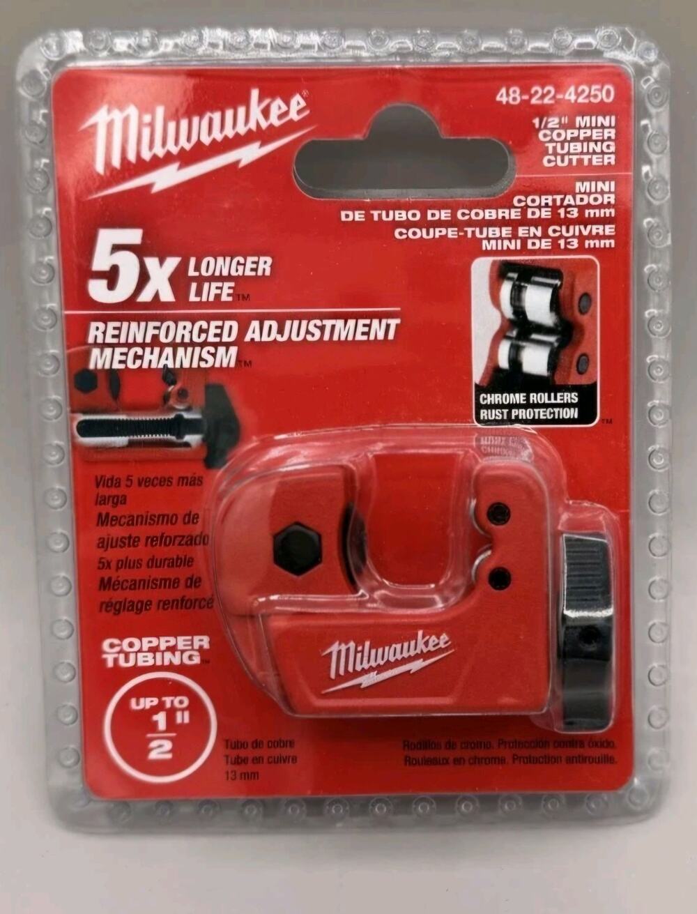 Milwaukee 48-22-4250 Mini Copper Tubing Cutter 1/8"-5/8" Capacity 1/2"